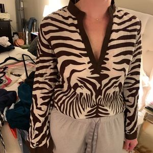 Tory Burch Brown Zebra tunic